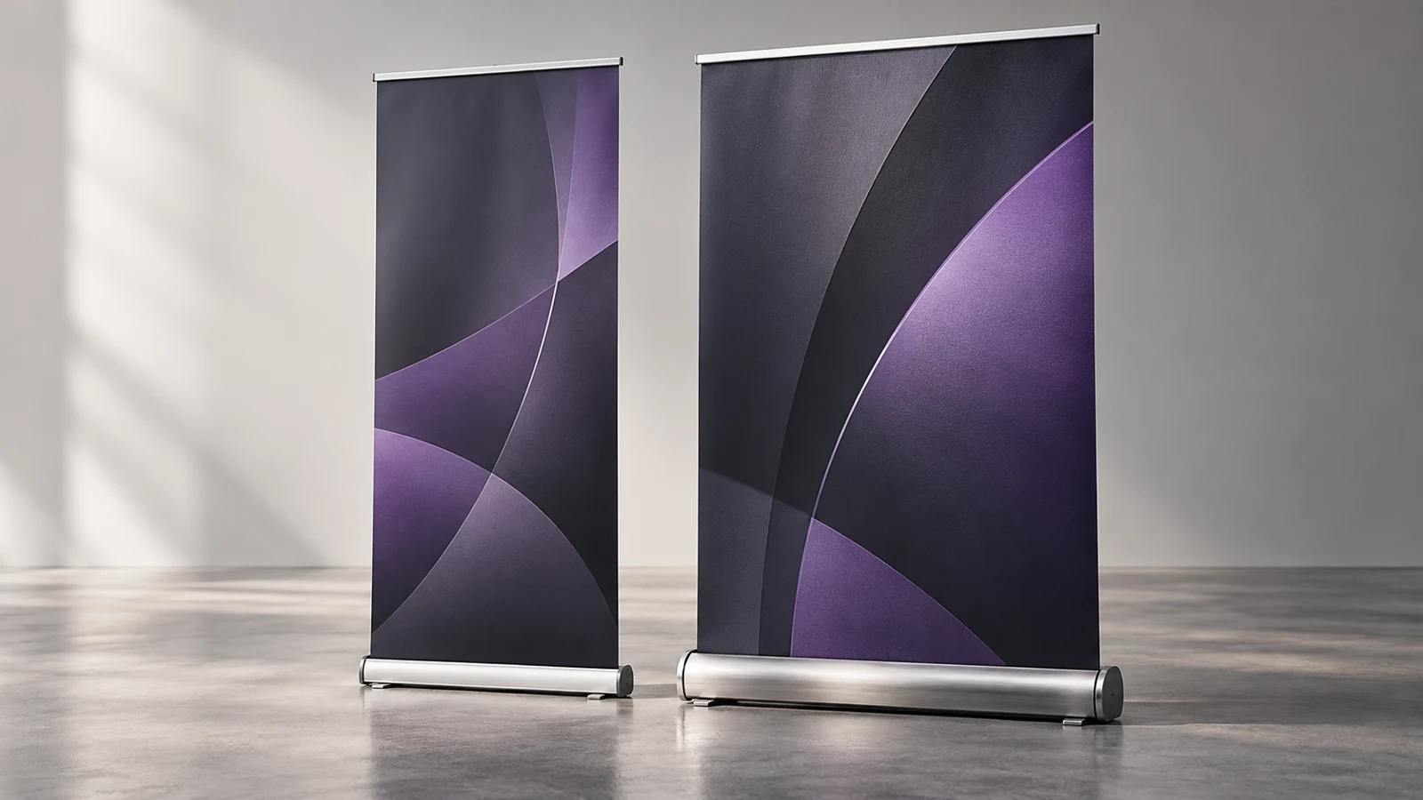 Budget vs premium pull-up banners — signage example
