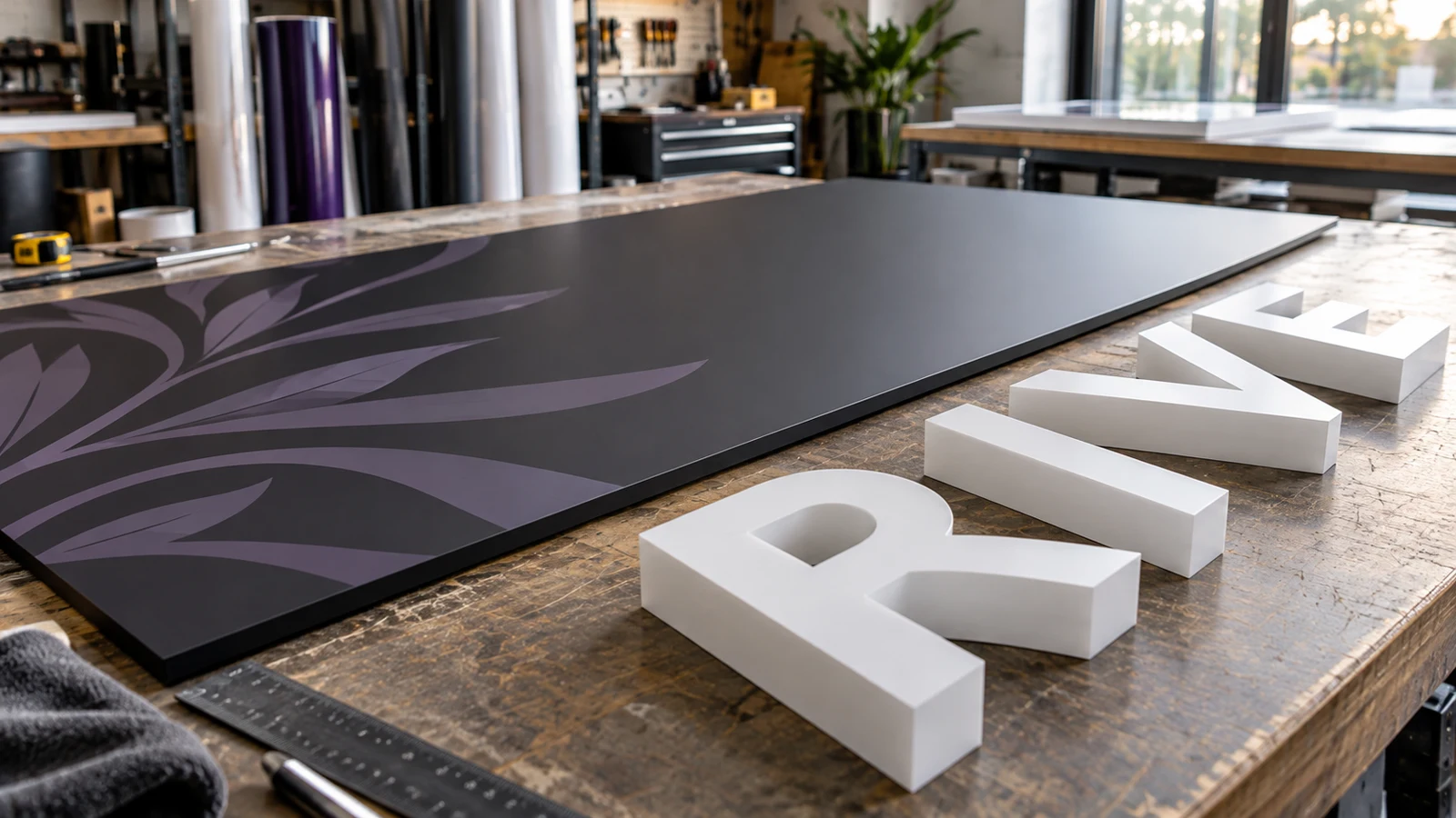 Built-up letters vs flat panel signs — signage example