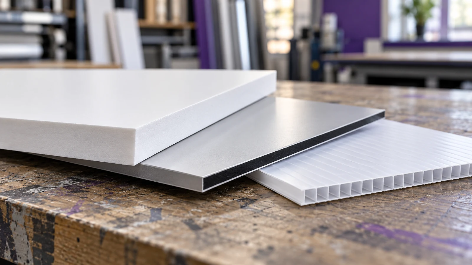 Foamex vs aluminium composite vs Correx — signage example
