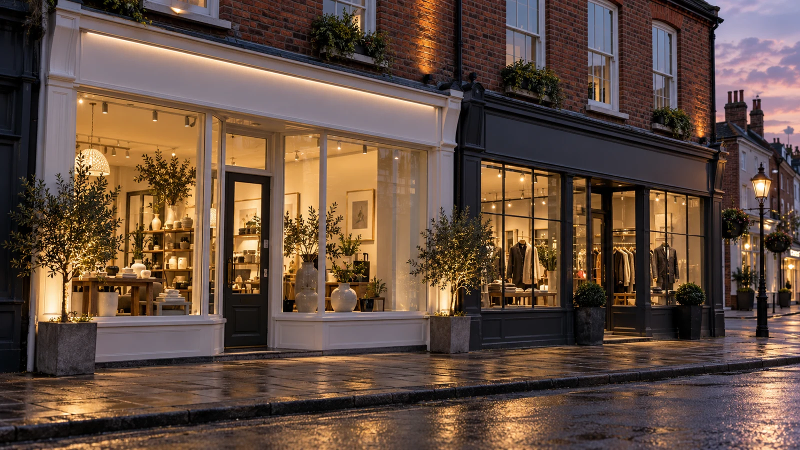 Illuminated vs non-illuminated shop signs — signage example