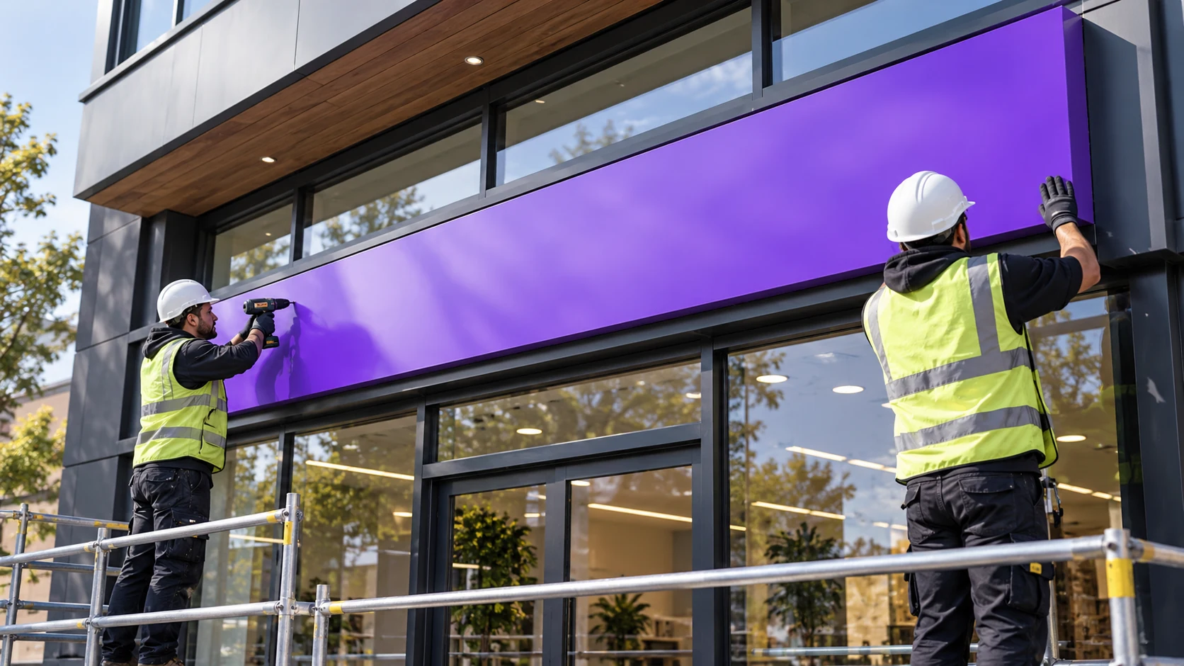 Illustrative installation of a shop fascia
